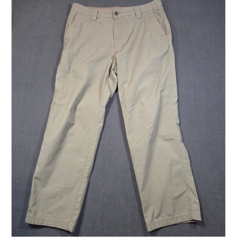 Outdoor Life Canvas Work Pants Mens 36x32 Khaki Tan Straight Leg Cotton Utility